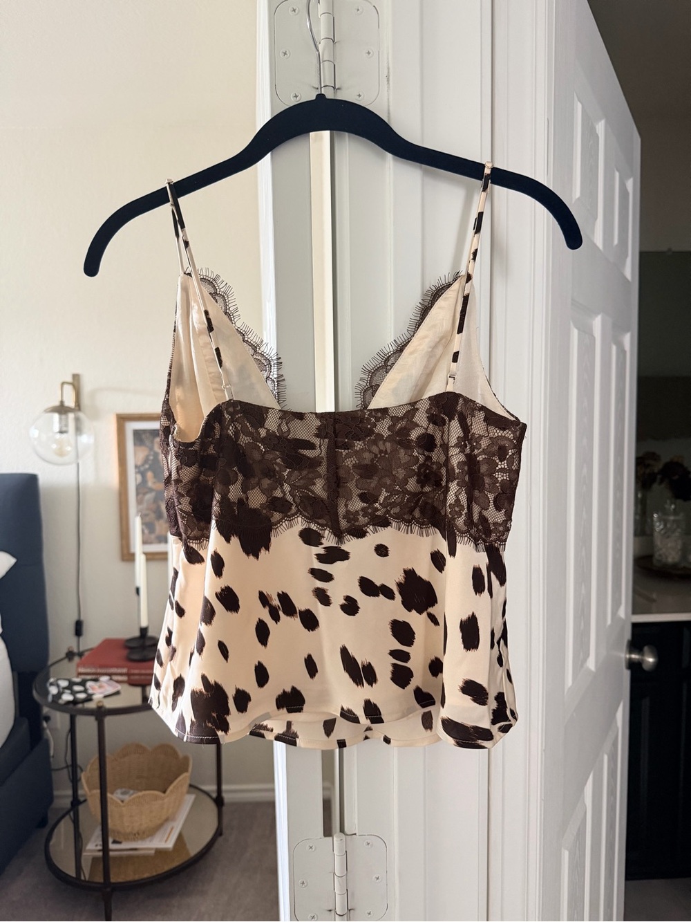 Abercrombie Silk Lace Cow-Print Camisole Top - Picture 4 of 4
